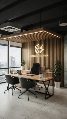 Office Focus Wall, Industrial Office Interior Design Ideas, Amazing Office Design, Startup Office Design Inspiration, Cpa Office Design, Executive Assistant Office Design, Single Office Design, Office Walls Design, Monochromatic Office Design