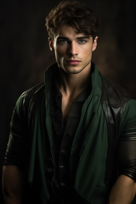 Black Hair And Hazel Eyes Male, Dark Green Eyes Men, Green Eyes Fantasy Art, Dark Hair Green Eyes Men, Black Hair Green Eyes Guy, Male Character Inspiration Art, Green Eyes Men, Men With Green Eyes, Green Eyed Men