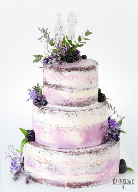 Wedding Naked Cake, Bolo Drip Cake, Wedding Cakes Lilac, Lavender Wedding Cake, Lavender Baby Showers, Purple Wedding Cake, Wedding Lavender, Lavender Cake, Purple Wedding Cakes