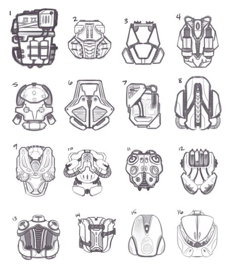 Futuristic Backpack Concept Art, Sci Fi Backpack Concept Art, Sci Fi Backpack, Jetpack Drawing, Backpack Concept Art, Jetpack Concept Art, Cyberpunk Backpack, Futuristic Backpack, Weird Tanks