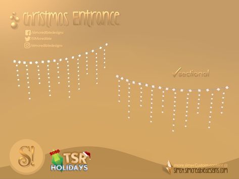 SIMcredible!'s Holiday Wonderland - Christmas Entrance - little lamps The Sims Resource Christmas, Fairy Lights Sims 4, String Lights Sims 4 Cc, Sims 4 Cc String Lights, Sims 4 String Lights Cc, Sims 4 Cc Fairy Lights, Sims 4 Fairy Lights Cc, Sims 4 Lights Cc, Christmas Entrance