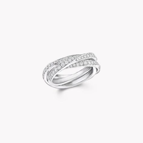 Diamond Shaped Engagement Ring, Triple Spiral, Spiral Jewelry, Graff Diamonds, Pave Diamond Band, Spiral Ring, Engagement Ring Shapes, Pave Diamond Ring, Platinum Jewelry