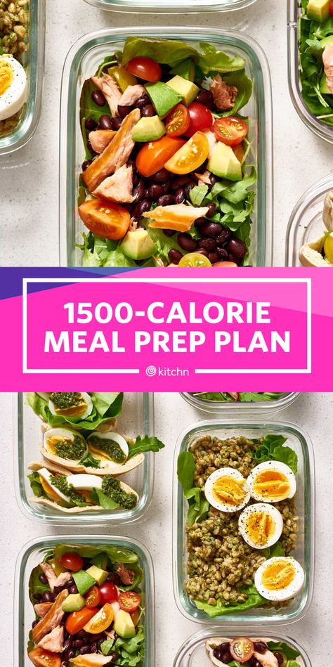 Meal Prep Plan for 1500 Calories | Kitchn 1500 Calories A Day, 1500 Calorie Diet, 1500 Calorie Meal Plan, Meal Prep Plan, Cucumber Diet, Belly Diet, 1200 Calorie, Easy Diet, Meal Prep Plans