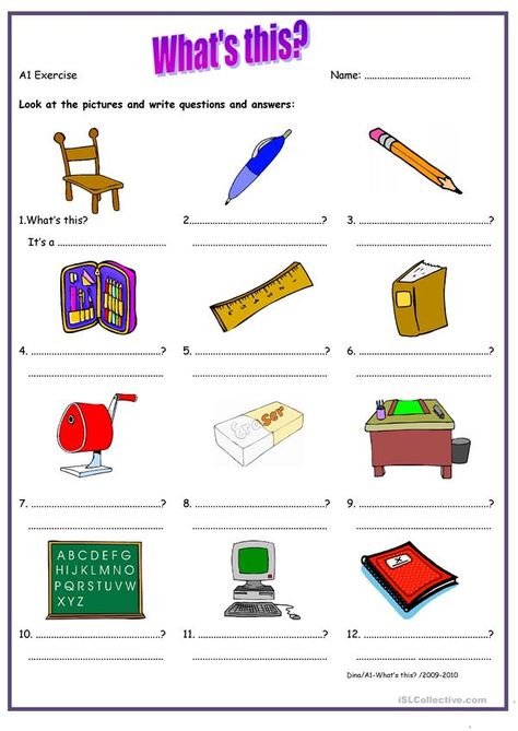 What's this - English ESL Worksheets for distance learning and physical classrooms Classroom Objects, English Grammar For Kids, Grammar For Kids, English Activities For Kids, Teaching Spelling, Teaching English Grammar, English Grammar Worksheets, Learning English For Kids, Grammar Practice