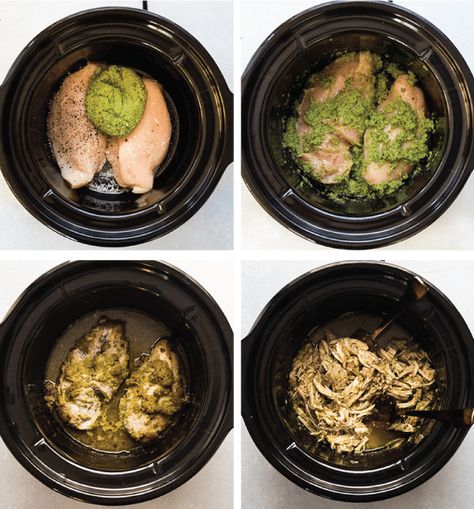 Shredded Pesto Chicken Crockpot, Pesto Chicken Crockpot Healthy, Pesto Chicken Slow Cooker Recipes, Crockpot Basil Pesto Chicken, Pesto Chicken In Crockpot, Pesto Chicken Crockpot Recipes, Pesto Chicken Slow Cooker, Chicken Pesto Crockpot, Pesto Crockpot Chicken