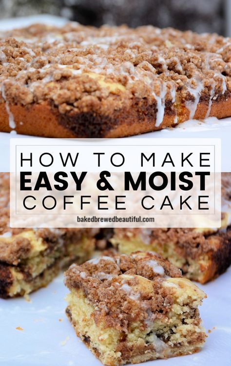 Moist Coffee Cake Recipe, Moist Coffee Cake, Cake Recipes Easy, Breakfast Coffee Cake, Coffee Cake Recipes Easy, Streusel Coffee Cake, Cinnamon Coffee Cake, Cinnamon Streusel, Coffee Cake Recipe