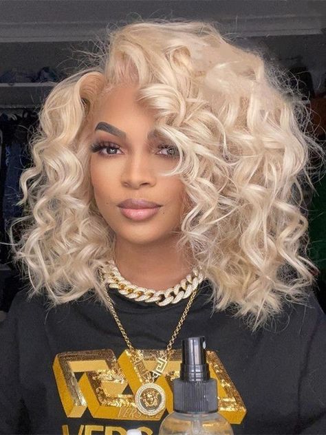 Fake Scalp Lace Wig, My Pins Saved Boards Hair, Curly Bob Blonde, Blonde Bob Black Women, Wavy Short Bob, Melted Lace, Short Curly Bob Wig, Short Blonde Wig, Wavy Bob Wig