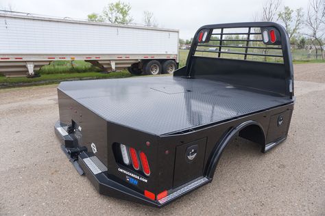 CM SK Truck Bed - Dickinson Truck Equipment Flat Bed Truck, Aluminum Truck Beds, Headache Rack, Steel Channel, Custom Truck Beds, Truck Beds, Truck Flatbeds, Off Road Trailer, Custom Truck