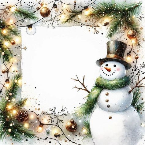 Free Printable Clipart | Paper Frame Snowmen  | Facebook Free Clipart Christmas Clip Art Border, Free Snowman Printables, Printable Snowman, Snowman Clipart, Winter Png, Christmas Decoupage, Free Christmas Printables, Borders For Paper, Christmas Frames