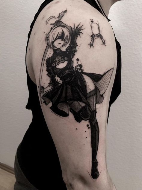 Mate > 2B (Nier: Automata) #tattoo #ink #art Big Tattoos, 2b Nier Automata, 2b Nier Autómata, Gaming Tattoo, Tattoo Reference, Nier Automata, Anime Tattoos, Tattoo Ink, Pretty Tattoos