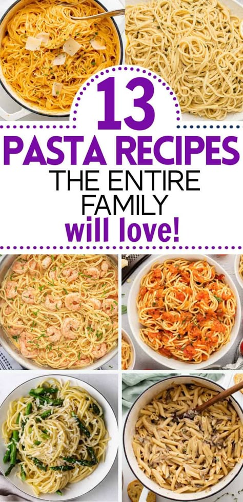 Check out some of our best pasta recipes perfect for any family dinner. Including Tuscan Chicken Pasta, French Onion Pasta, Tomato Basil Pasta, and more, these dishes balance rich flavors with easy prep. These easy-to-make dishes are sure to become staples in your meal rotation! Pasta Meals Healthy, Things To Make With Pasta Noodles, Pasta For Dinner Recipes, Pasta Family Dinner, Meaty Pasta, Best Pasta Dinner Recipes, Spaghetti Noodle Pasta, No Food Dinner Ideas, Food To Impress Guests