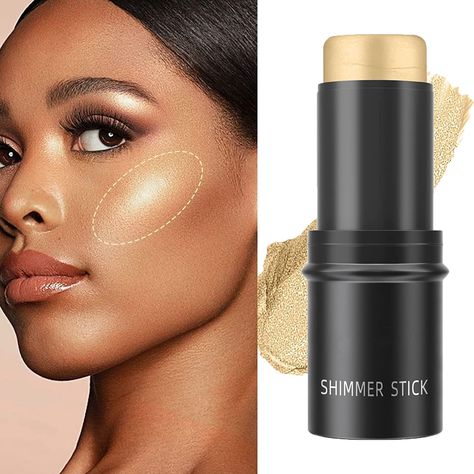 Fashion Base® Face Waterproof Shimmer Highlighter Stick Bronzers Highlighter Powder Creamy Texture Silver Gold Light Face Makeup (02#) Light Face Makeup, Fashion Base, Shimmer Highlighter, Highlighter Powder, Highlighter Stick, Powder Highlighter, Creamy Texture, Gold Light, Bronzer