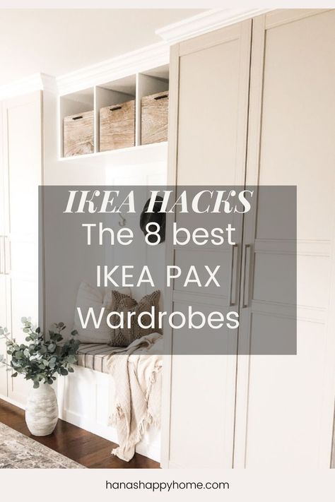 IKEA PAX is a popular closet option that can save you thousands of dollars compared to a custom closet or wardrobe. Here's some easy and beautiful ways to customize an IKEA PAX closet Armoire Pax Ikea, Ikea Fitted Wardrobes, Custom Wardrobe Closet, Ikea Closet System, Ikea Wardrobe Hack, Functional Closet, Ikea Closet Hack, Modern Organic Decor, Wardrobe Hacks