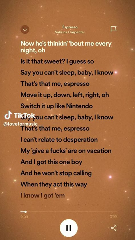 Espresso By Sabrina Carpenter, Espresso Song Lyrics, Long Song Lyrics, Espresso Sabrina Carpenter Song, Pretty Lyrics Spotify Lyrics, Espresso Sabrina Carpenter Lyrics, Sabrina Carpenter Song Lyrics, Reminder Song, Espresso Song