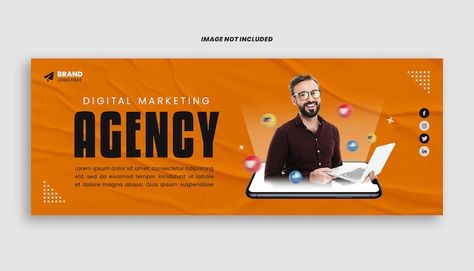 Digital marketing agency orange facebook... | Premium Psd #Freepik #psd #agency #banner #banner-design #website-banner Digital Marketing Banner, Cricket Kit, Marketing Agency Website, Website Banner Design, Background Remove, Banner Design Inspiration, Facebook Cover Template, Digital Banner, Facebook Banner