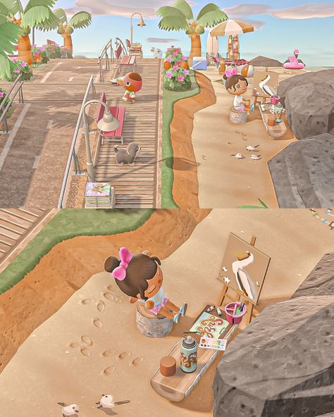 Beach days 🏄‍♀️ 🎨 Thank you @acnhtreasureisland Animal crossing new horizons ACNH Nintendo switch wholesome gaming cozy design beach town tropical cottagecore island idea inspiration aesthetic cosy decor build inspo game photography cute villagers small town vibes happy friendship towncore surf summer #acnh #acnhdesigns #crossingcreations #nookspiration #acnhcommunity #acnhinspo #acnhidea #acnhinspiration #animalcrossing #animalcrossingnewhorizons Tropical Cottagecore, Beach Town Aesthetic, Animal Crossing Music, Cottagecore Animal Crossing, Game Photography, Cosy Decor, Map Layout, Caravan Holiday, Ac New Leaf