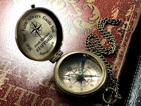 Godchild Gift, Baby Christening Gifts, Engraved Compass, Heirloom Gifts, A Compass, First Communion Gifts, Communion Gifts, Confirmation Gifts, Baptism Gifts