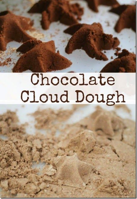 Editable Sensory Play, Chocolate Play Dough Recipe, Cloud Dough Recipe, Sensory Recipes, Playdough Ideas, Cloud Dough Recipes, Preschool Sensory, Craft Recipes, Sensory Exploration