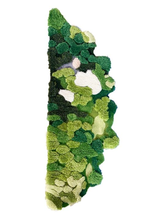 Moss Bed, Forest Living Room, Forest Living, Moss Forest, Tufting Diy, Diy Moss, Moss Rug, Forest Pattern, College House