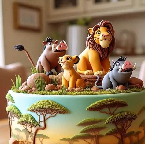 Lion King Birthday Cake Ideas, Cake For 5 Year Boy, Lion King Cake Ideas, Lion Theme Cake, King Cake Ideas, Lion King Birthday Cake, Simba Cake, Christening Theme, Lion Birthday Cake