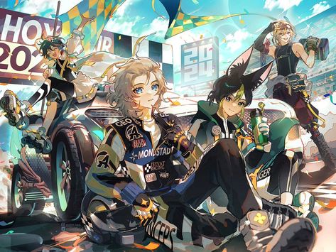 Genshin Official, New Years Countdown, Racing Art, Genshin Fanart, Costume Themes, Genshin Art, Honkai Star Rail, Star Rail, Anime Demon