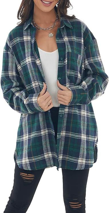 About this item - 85% Cotton, 15% Polyester - Button closure Plaid Shirt Women, Plaid Shirts, Flannel Shirts, Womens Plaid, Flannel Shirt, Women Clothing, Button Downs, Button Down Shirt, Long Sleeve Shirts