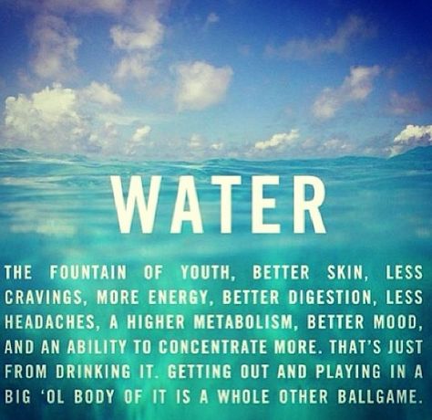 I couldn't believe how much better I started to feel when I replaced all the garbage I was drinking with water. Water Quotes, Benefits Of Drinking Water, Water Challenge, The Fountain Of Youth, Water Benefits, Michelle Lewin, Fountain Of Youth, Drink More Water, The Fountain