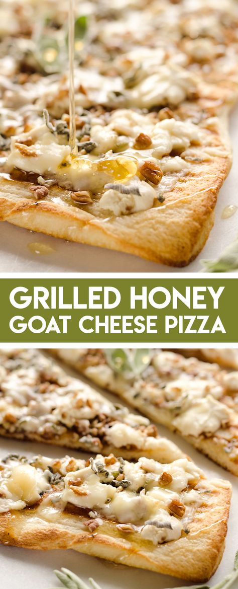 Honey Goat Cheese Pizza, Honey Goat Cheese, Honey Come, Honey Pizza, Goat Cheese Pizza, Goat Cheese Recipes, Grilled Pizza, Pizza Recipes Homemade, Flatbread Pizza