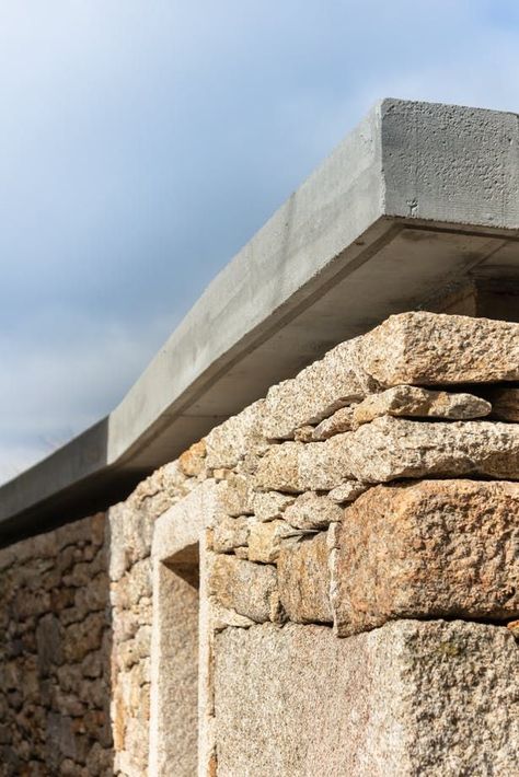 The House of grandfather Martinho | CovoInteriores; Photo: João Morgado | Archinect Stone Building, Old Stone Houses, Stone Architecture, Stone Masonry, Small Buildings, Roof Framing, Old Stone, Stone Houses, Stone House