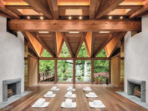 Private Retreat by BarlisWedlick: 2018 Best of Year Winner for Health/Wellness Wellness Center Design, New York Landmarks, Ashtanga Vinyasa Yoga, Glass Pavilion, Wellness Studio, Lakefront Property, Copper Roof, Wellness Retreat, Yoga Space