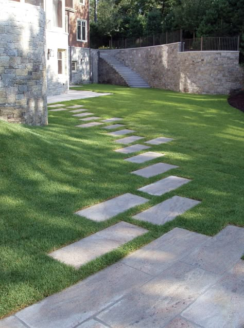 Concrete Path, Garden Pathways, Backyard Walkway, Outdoor Space Design, Path Design, Paved Patio, Garden Steps, Front Lawn, Garden Pathway