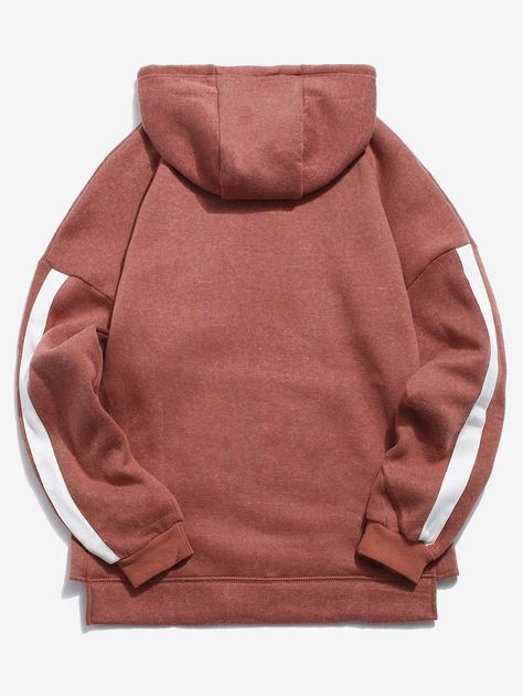 Sleeve Stripe Casual Hoodie  BLACK CHERRY RED , #affiliate, #Casual, #Stripe, #Sleeve, #Hoodie, #RED #Ad Sweat Vintage, Sweat Noir, Thermal Hoodie, Oversize Pullover, Brown Hoodie, Korean Streetwear, Pullover Sweater Men, Streetwear Hoodie, Letter Print Hoodie