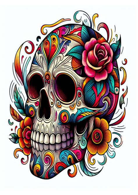 Visite nosso site e tenha acesso a milhares de imagens incríveis. Skull Png, Free Tattoo, Tattoos, Art