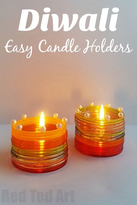 Diwali Candle Holder for kids. Make your own DIYA with kids this Diwali. Gorgeous Diwali Light Activity #Diwali #DIYA #kids Diwali Crafts For Kids, Diwali Craft For Children, Diwali Decoration Lights, Diwali Candle Holders, Diwali For Kids, Diwali Crafts, Diwali Activities, Diya Decoration Ideas, Diwali Diya Decoration