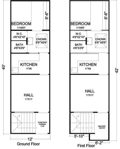 12×40 House Plan, 12x40 Floor Plan Layout, 12x40 Tiny House Floor Plans, Smart House Plans, Micro House Plans, 20x30 House Plans, 20x40 House Plans, 2bhk House Plan, Narrow House Plans