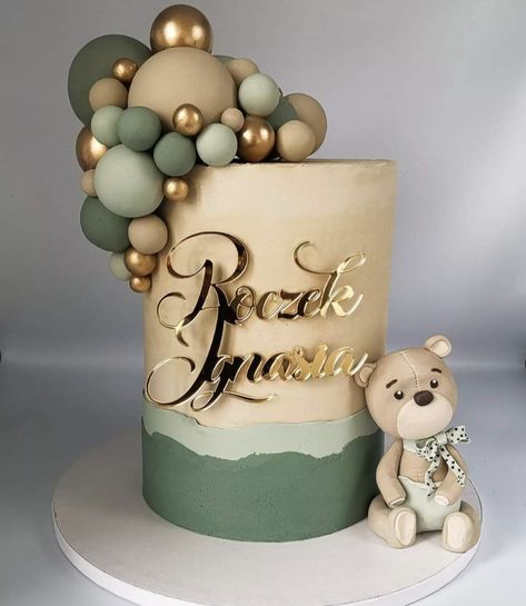 Fiesta Tropical, Fondant Flowers, Baby Birthday Cakes, Baby Boy 1st Birthday, Baby Bear Baby Shower, Cakes For Boys, 1st Boy Birthday, Baby Birthday, Shower Cakes