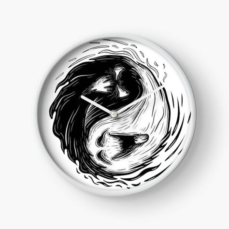 Get my art printed on awesome products. Support me at Redbubble #RBandME: https://www.redbubble.com/i/clock/laughing-ghost-yin-yang-Tattoo-design-by-Citybubbleds/160435780.7PFC0?asc=u Yin Yang Tattoos, Clock Design, Yin Yang, Ghost, Tattoo Designs, Clock, Tattoos, Art Prints, Design