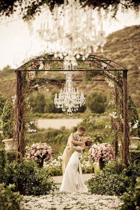 Romantic garden wedding Wedding Ceremony Ideas, Wedding Chandelier, Wedding Projects, Foto Tips, Bohol, Outside Wedding, Wonderland Wedding, It's Raining, Park Wedding