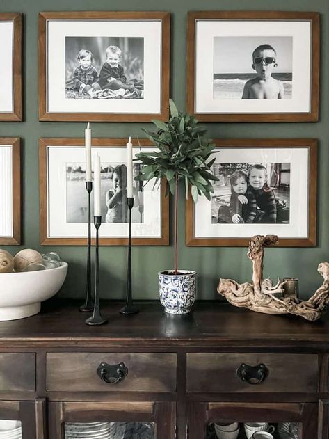 Buffet Decorating Ideas Dining Room, Styling A Buffet In Dining Room, Buffet Table Styling, Dining Room Sideboard Styling, Dining Room Buffet Styling, Transitional Dining Room Decor, Entryway Table Styling, Transitional Console Table, Buffet Styling