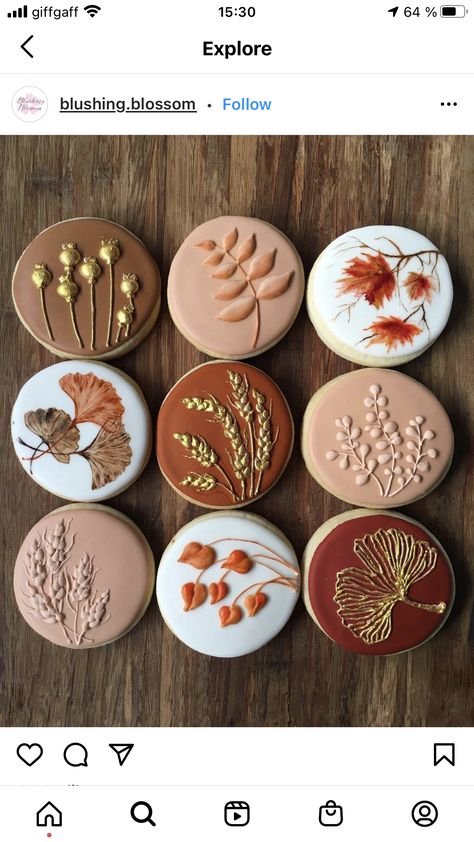 Fall Decorated Cookies Royal Icing, Thanksgiving Cookies Decorated, Fall Decorated Cookies, Cookie Cake Designs, Super Cookies, Flooding Cookies, Pink Cookies, Sugar Cookie Royal Icing, Thanksgiving Cookies