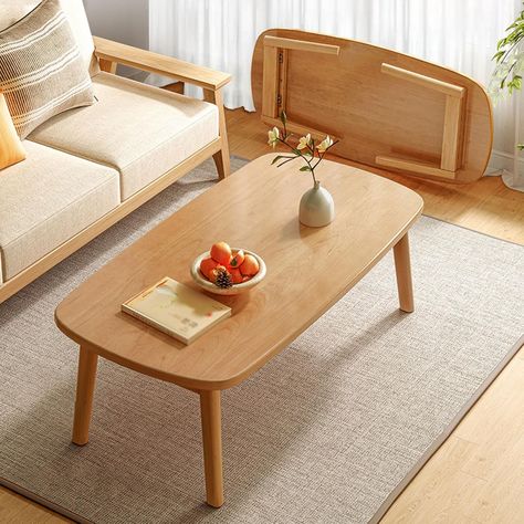 Amazon.com: Multifunction Portable Foldable Floor Table, Low Japanese Folding Coffee Tables, Small Space Tatami, Chabudai, for Eating, for Bedroom, Living Room, Balcony, No Assembly : Home & Kitchen Wood Side Table Living Room, Foldable Coffee Table, Small Apartment Coffee Table, Foldable Furniture, Solid Wood Side Table, Table For Small Space, Small Apartment Living Room, Home Coffee Tables, Living Room Balcony