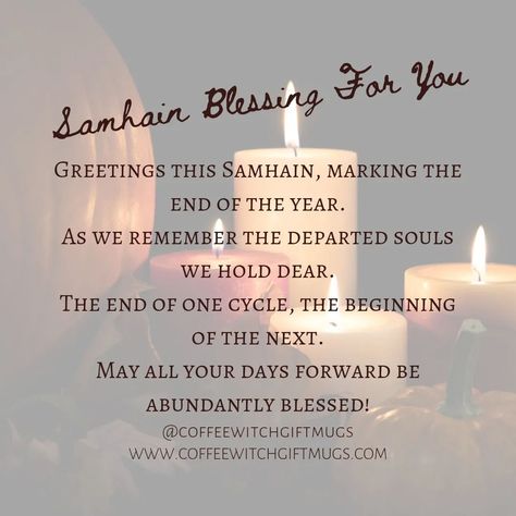 Greetings this Samhain, marking the end of the year. As we remember the departed souls we hold dear. The end of one cycle, the beginning of the next. May all your days forward be abundantly blessed! Blessed Samhain and Happy Halloween friends 🧡🎃🧡 #Samhainwitchcraft #samhainblessing #samhainwitch Coffee Witch, Samhain Traditions, Abundantly Blessed, Blessed Samhain, Departed Soul, Halloween Friends, Witchy Tips, Green Witchcraft, All Souls Day