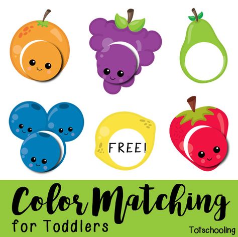 Fruit Color Matching Free Printable for Toddlers Toddler Printables, Colors For Toddlers, Fruit Crafts, Toddler Worksheets, Free Preschool Printables, Tot School, Games For Toddlers, Sorting Activities, Up Book