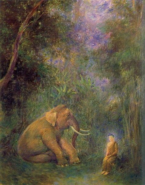 Chakrabhand Posayakrit, Gautam Buddha Image, Thai Painting, Buddha Elephant, Temple Thailand, Gautam Buddha, Cultural Art, Snake Art, Thai Art