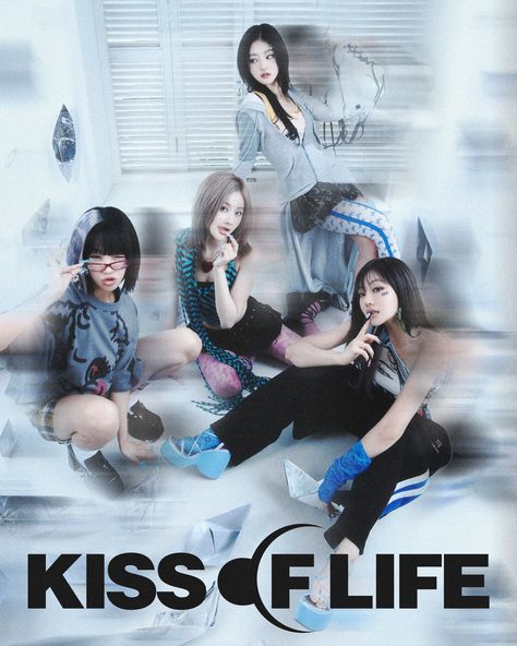 KISS OF LIFE Kiss Of Life, Life Group, Life Poster, Lisa Bp, Lose Yourself, Love Kiss, Men's Korean Style, Life Pictures, We Fall In Love