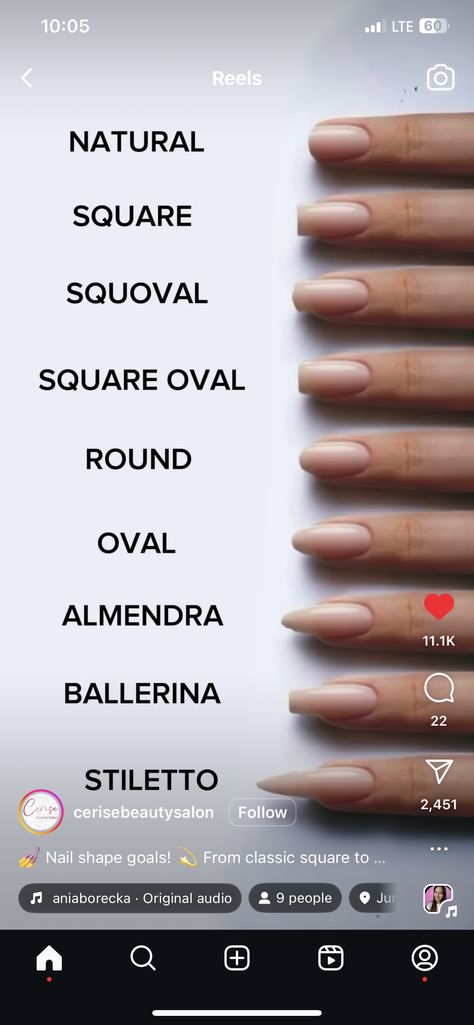 Round Square Nails, Nail Shape Chart, Round Shaped Nails, Square Oval Nails, Round Nail Designs, Short Almond Shaped Nails, Natural Nail Shapes, Oval Shaped Nails, Overlay Nails