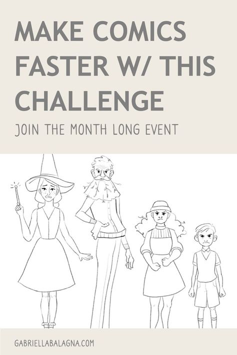 30 Day Comic Drawing Challenge to Improve Your Art & Speed | Join the month long drawing challenge to help you learn how to make comics faster. The best Webtoon advice and Webtoon tips come from actually spending lots of time making a Webtoon. By devoting a month to working on your webcomic daily, you can improve your Webtoon making process and finish the comic faster. So become a better Webtoon creator by taking this 30 day drawing challenge, starting today! Drawing Challenge To Improve, How To Draw Graphic Novel, Manga Making Process, Art Improvement Challenge, How To Draw Faster, How To Stylize Characters, How To Start A Webtoon, How To Make A Graphic Novel, How To Start A Comic