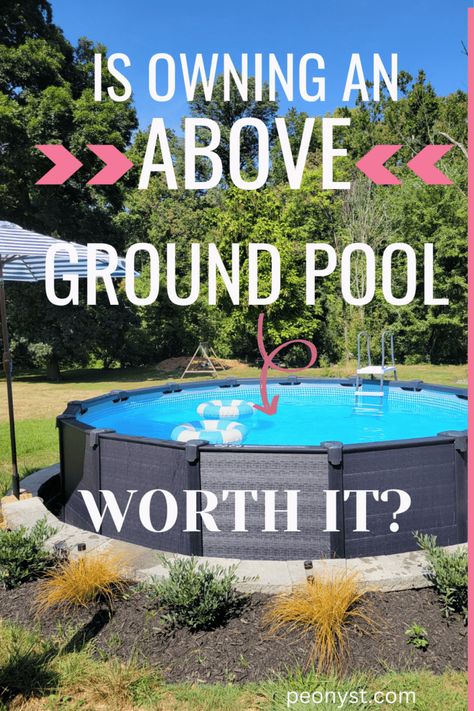 Is Having An Above-Ground Pool Worth It? (The Pros And Cons Of Owning An Above-Ground Pool) — Peony Street Above Ground Pool Close To House, Simple Above Ground Pool Ideas, Above Ground Pool Foundation, Above Ground Pool Base, Paint Above Ground Pool, Above Ground Pool Ideas On A Budget, Pool Decks For Above Ground Pools Round, Temporary Above Ground Pool Ideas, How To Close An Above Ground Pool