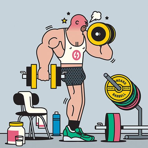 Rami-niemi-itsnicethat-2 Rami Niemi, Gym Art, Sport Illustration, Simple Illustration, Line Illustration, Flat Illustration, Editorial Illustration, Art Journal Pages, At The Gym