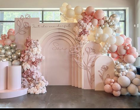 Modern Event Decor, Butterfly Baby Shower Theme, Decor Balloons, Baby Backdrop, Happy Birthday Decor, Bridal Shower Balloons, Backdrop Decor, Fiesta Tropical, Birthday Party Theme Decorations